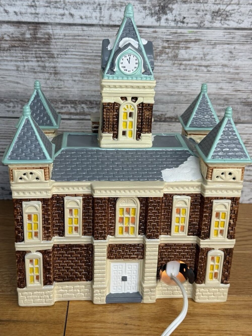 Dept 56 Snow Village 1989 COUNTY COURTHOUSE 5144-6 EXCELLENT - Picture 8 of 12